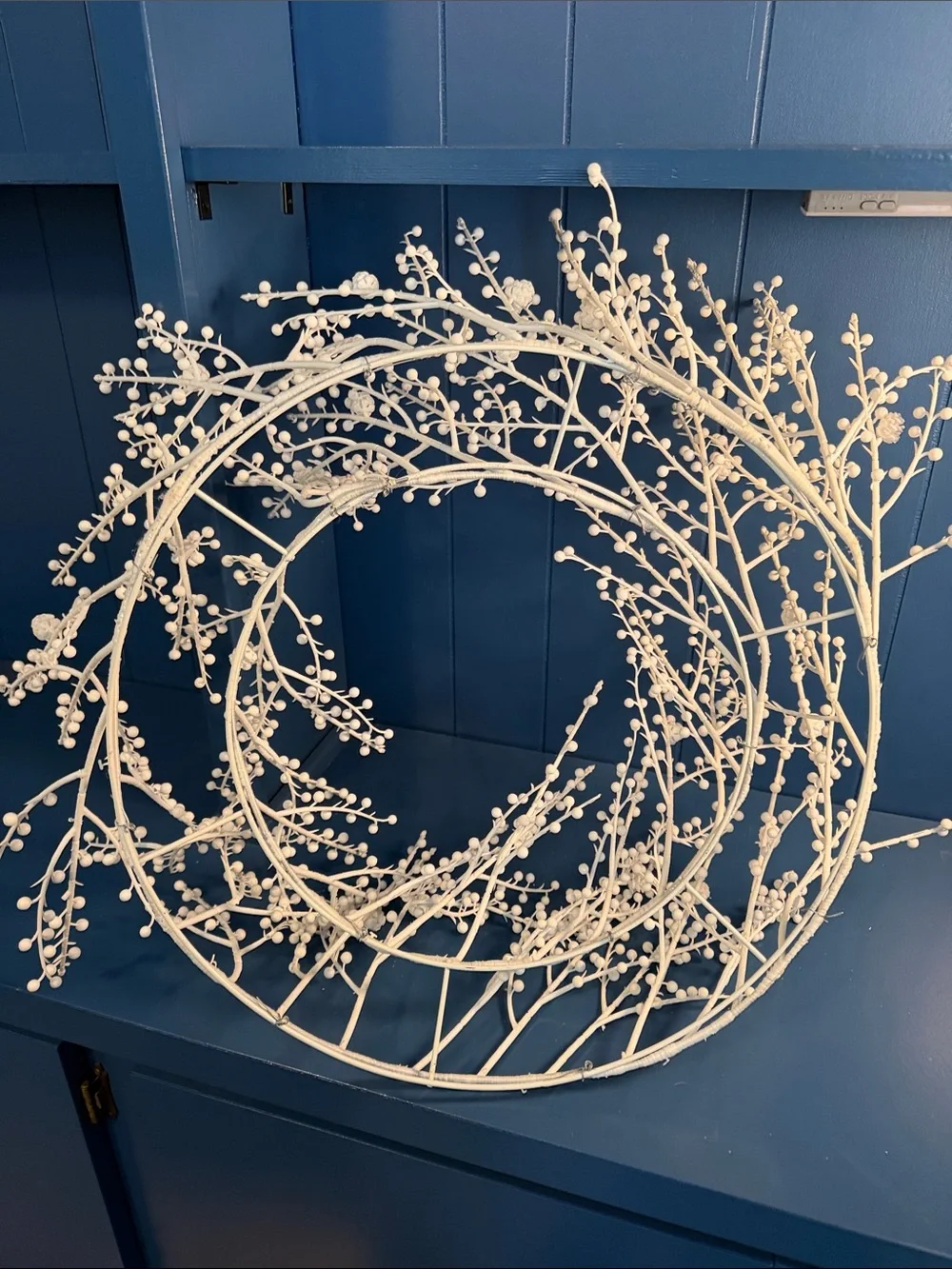 White Decorative Holiday Berry Wreath - Brand